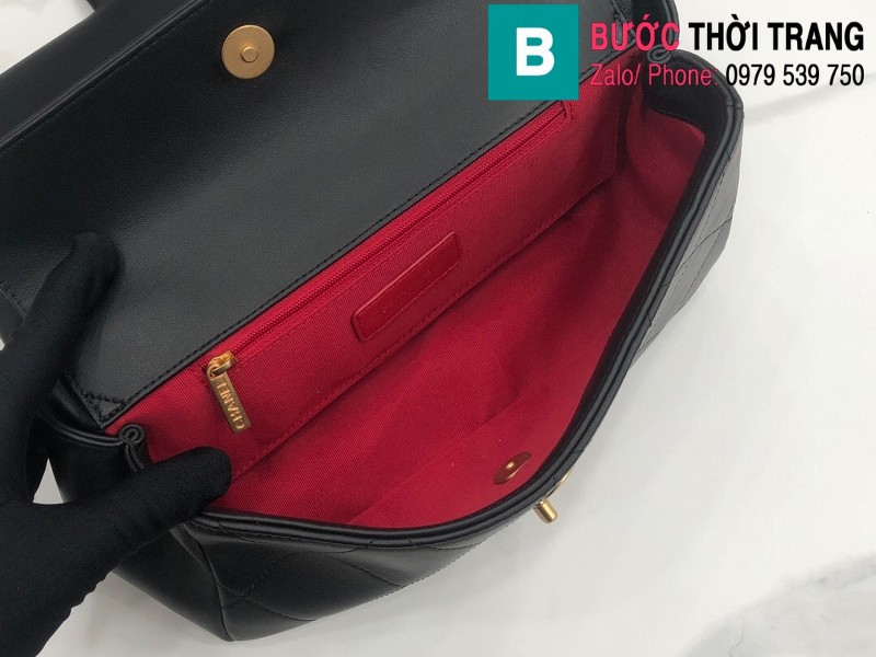 Túi xách Chanel Small Plap bag siêu cấp da cừu màu đen size 26cm - AS1466