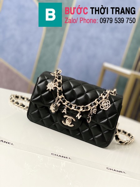 Túi xách Chanel Folding Bag siêu cấp da cừu màu đen size 20cm - AS2326