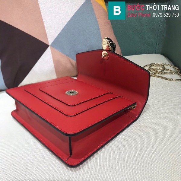 Túi xách Bvlgari serventi forever siêu cấp da bê màu đỏ size 20 cm 