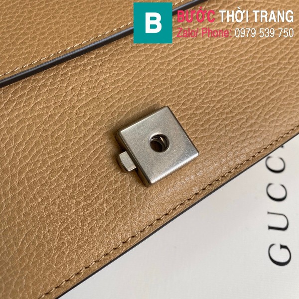 Túi xách Gucci Dionysus siêu cấp small da trơn khóa đầu rồng màu cà phê size 25 cm - 499623