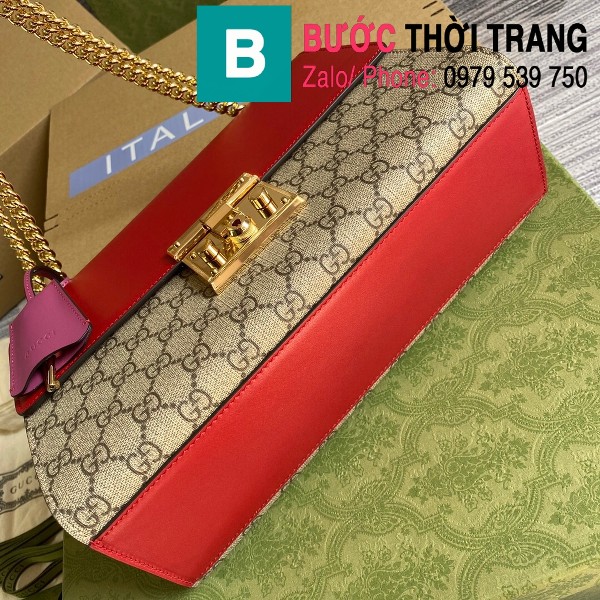 Túi xách Gucci Tian Padlock Shoulder bag siêu cấp màu be đỏ size 30cm - 409486