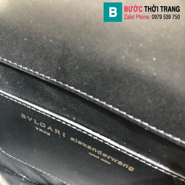 Túi xách Bvlgari Alexander Wang siêu cấp da bê màu đen size 20 cm