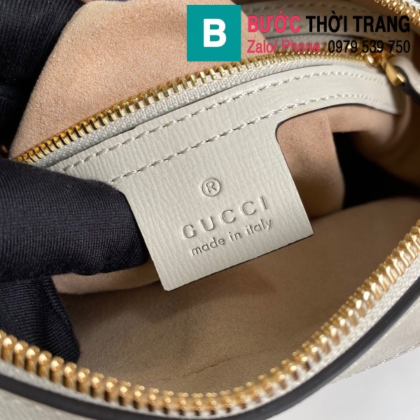 Túi xách Gucci Horsebit 1955 shoulder small bag siêu cấp màu trắng size 22.5 cm - 645454