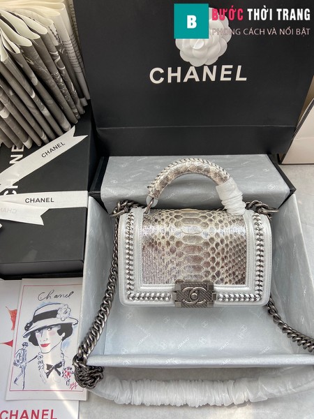 Túi xách Chanel boy siêu cấp da trăn màu 1 size 20 cm - A94805