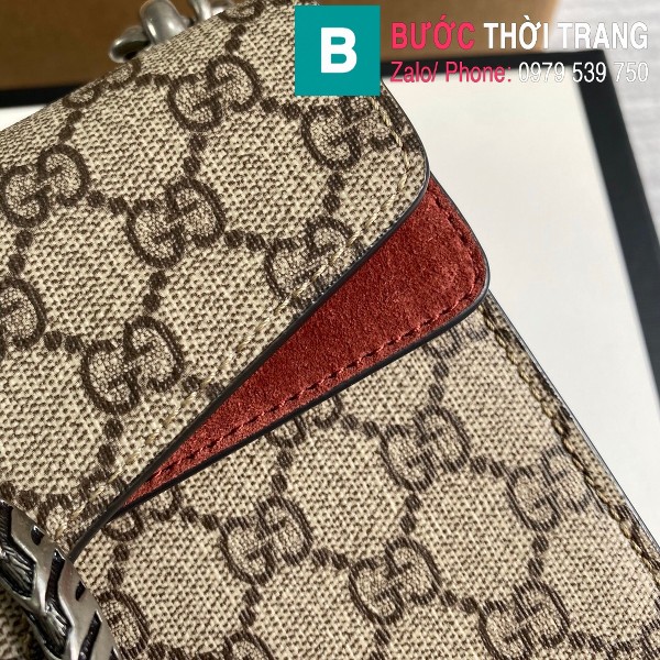 Túi xách Gucci Dionysus siêu cấp small da gốc khóa đầu rồng viền đỏ đô size 20 cm - 421970