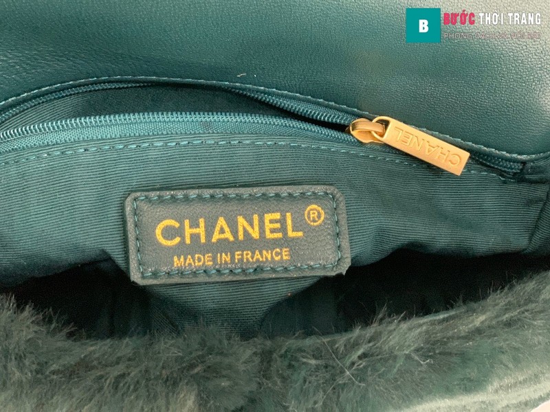 Túi xách chanel Flap Bag siêu cấp màu xanh size 15.5 cm - AS2240