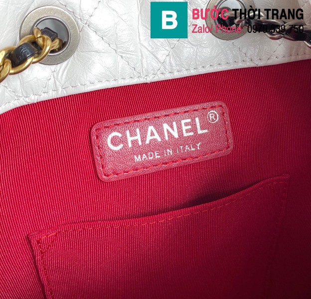 Túi xách Chanel Garbrielle siêu cấp da bê nhăn màu trắng size 24 cm 