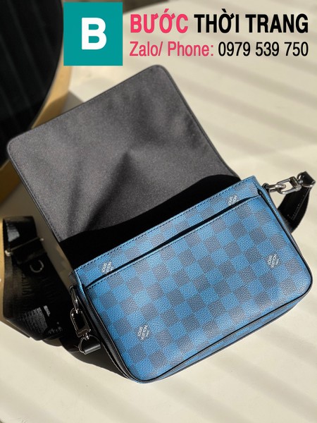 Túi LV Louis Vuitton Studio Messenger siêu cấp da bò màu xanh size 23.5cm - N50026