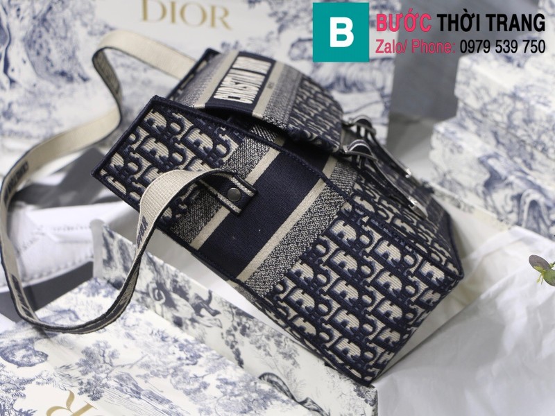 Túi xách Dior Camp siêu cấp vải casvan màu xanh 1 size 27cm - M9020