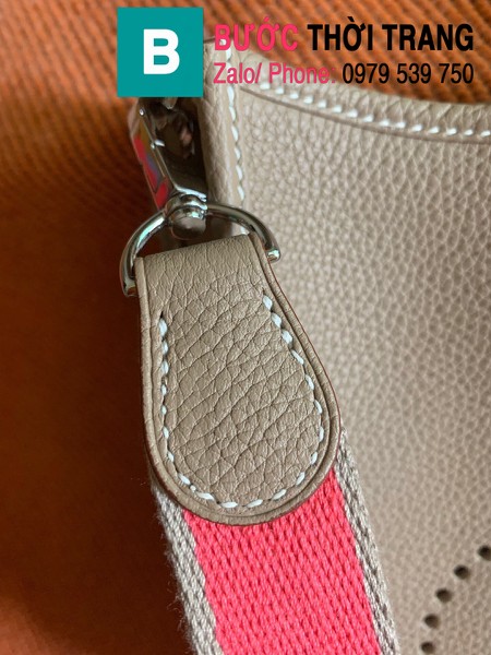 Túi xách Hermes Evelyne mini bag siêu cấp da togo màu xám size 17cm