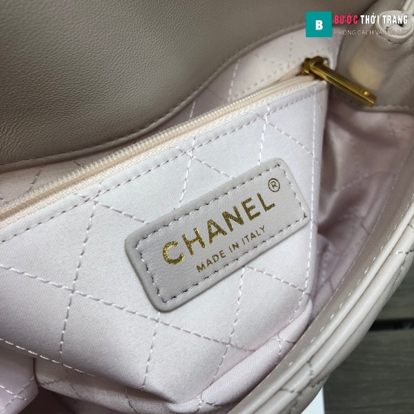 Túi xách Chanel Ohanel siêu cấp màu trắng ngà size 25 cm - AS2044