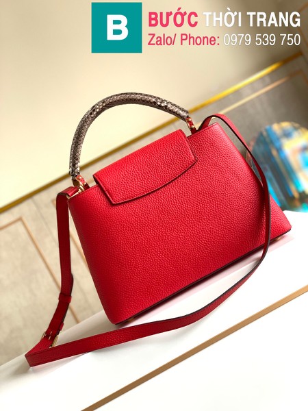 Túi xách LV Louis Vuitton Capucines Bag siêu cấp da bê màu đỏ sze 31cm - M92800