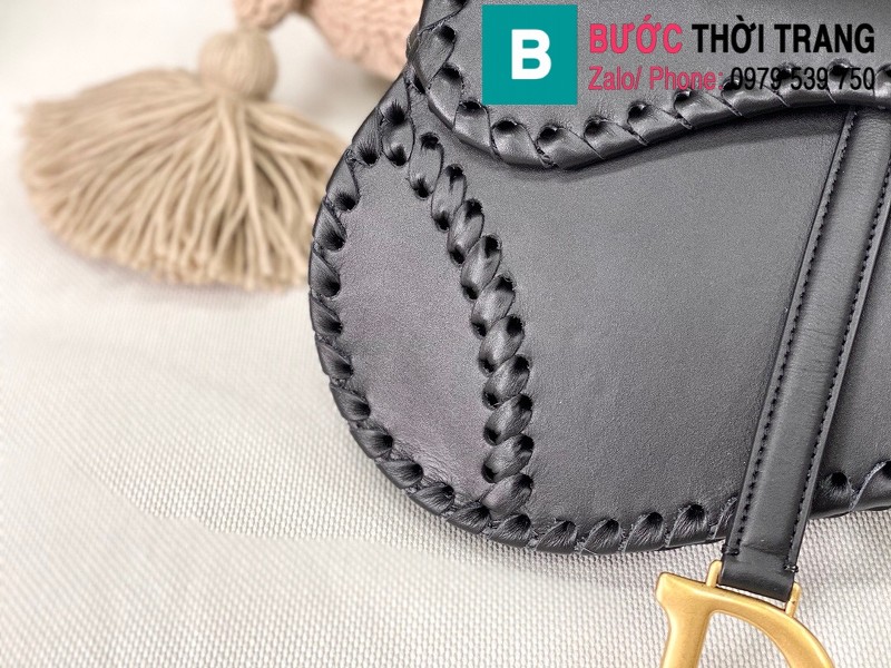 Túi xách Dior Saddle siêu cấp da bê màu đen size 25.5cm - M0446