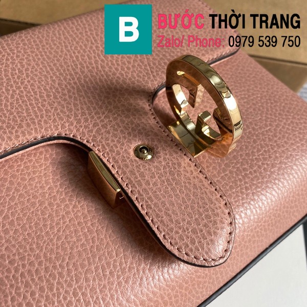 Túi xách Gucci Interlocking Leather Chain Crossbody Bag siêu cấp màu hồng size 25cm - 510302