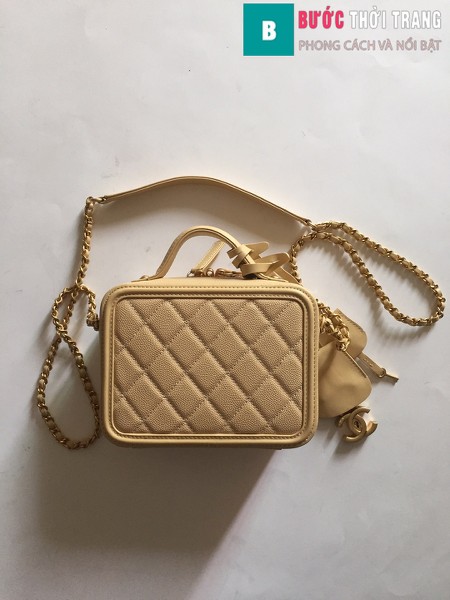 Túi xách Chanel Vanity case bag siêu cấp màu da size 17 cm - 93314