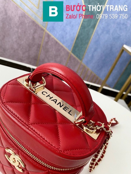 Túi xách Chanel Vantity Case siêu cấp da lambkin màu đỏ size 24 cm - 1626 