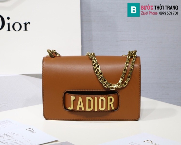 Túi xách Dior J'adior siêu cấp da trơn màu nâu bò size 25cm
