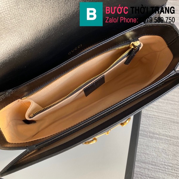 Túi xách Gucci Horsebit 1955 shoulder bag siêu cấp đen size 25 cm - 602204