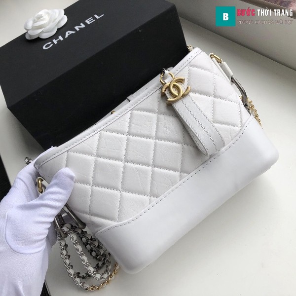 Túi xách Chanel Gabrielle small hobo bag siêu cấp màu trắng size 20cm - 91810