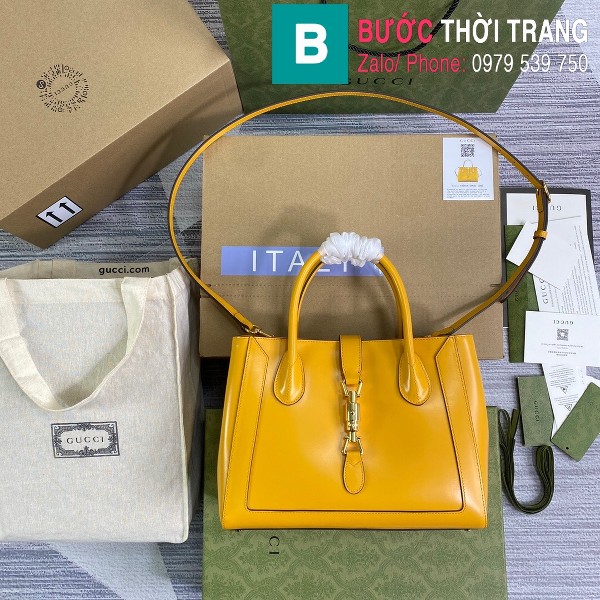 Túi xách Gucci Jacki 1961 Medium Tote Bag siêu cấp màu vàng size 30 cm - 649610
