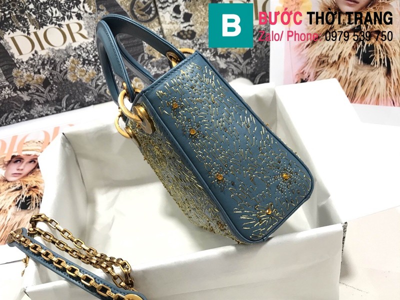 Túi xách Dior Lady siêu cấp da bê màu 4 size 17cm - M0598