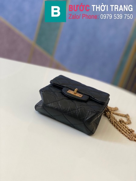 Túi xách Chanel Calfskinn2.55 Reissue Phone Bag siêu cấp da bê màu đen size 17cm - AS1326