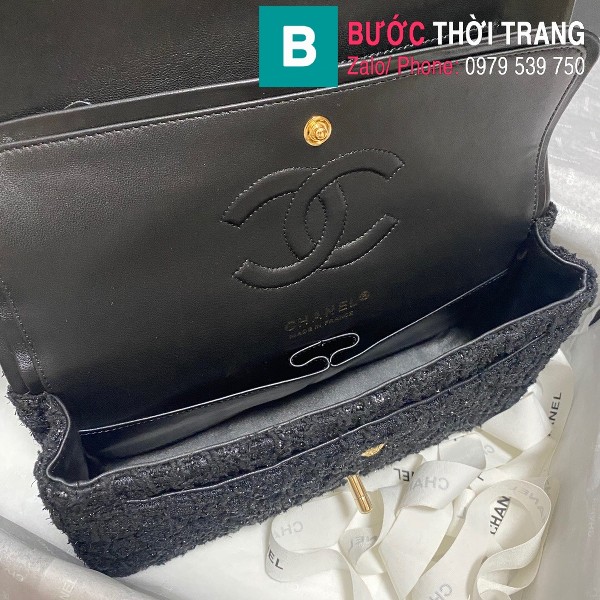 Túi xách Chanel Classic Flap bag siêu cấp da bê màu 5 size 25.5cm - 1112 