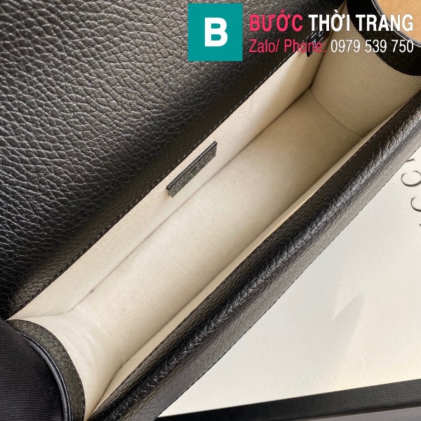 Túi xách Gucci Dionysus siêu cấp small da trơn khóa đầu rồng màu đen size 25 cm - 499623