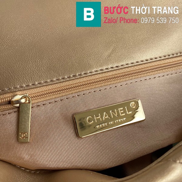 Túi xách Chanel 19 Flap Bag siêu cấp da bê màu đồng size 26 cm - 1160
