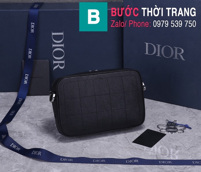 Túi xách Dior Homme Mens Bag siêu cấp da bê màu đen 1 size 22cm - 93307