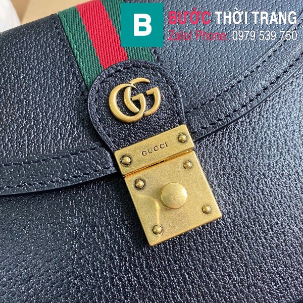 Túi xách Gucci Ophidia small top handle bag siêu cấp da bê màu đen size 25cm - 651055