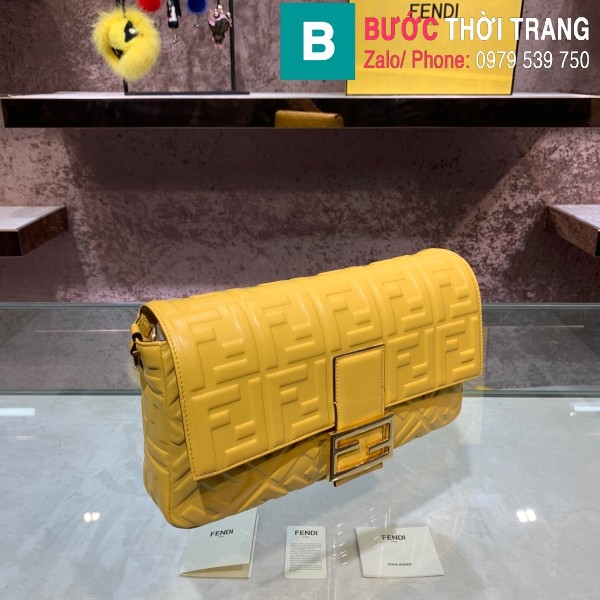 Túi xách Fendi Baguette bag siêu cấp da nappa màu vàng size 32cm 