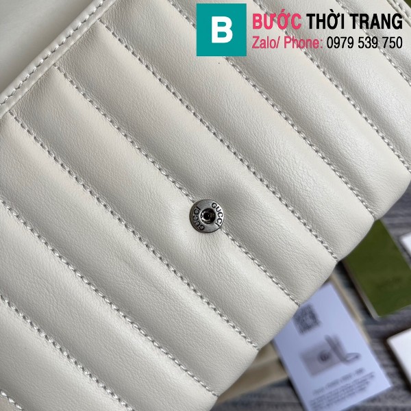 Túi xách Gucci Marmont Matelassé mini mẫu mới siêu cấp màu trắng size 20cm - 474575
