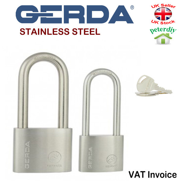 GERDA Heavy Duty Stainless Steel PADLOCK Security OPEN SHACKLE 30-60 mm RESYSTA 