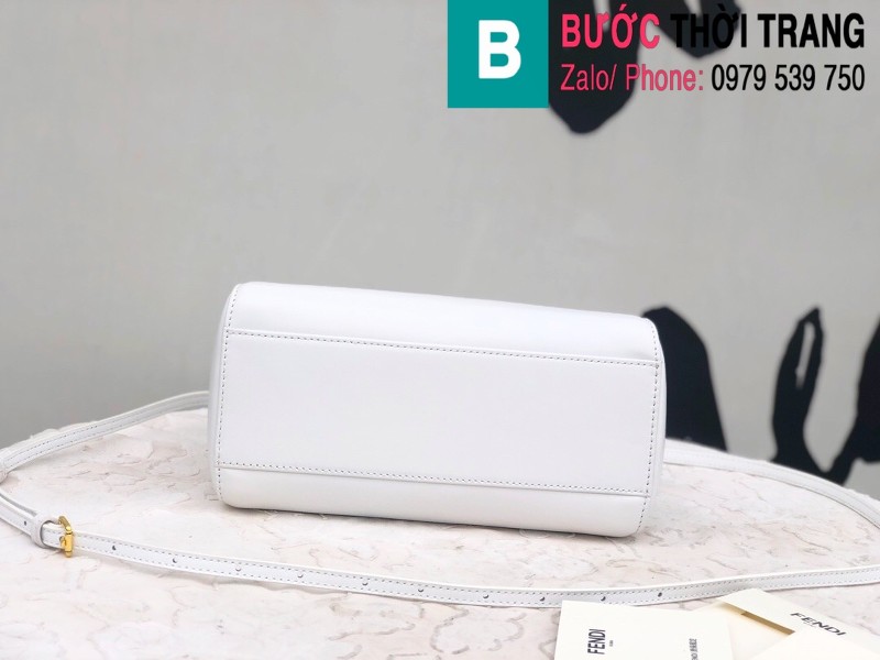 Túi xách Fendi Peekaboo iconic mini siêu cấp da nappa màu trắng size 23cm 
