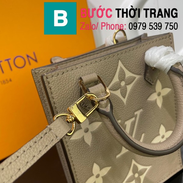 Túi xách LV Louis Vuitton Petit sac plat siêu cấp monogram màu galet size 14cm - M80449