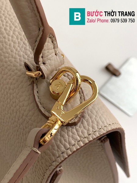 Túi LV Louis Vuitton Twist One Handle siêu cấp da Taurillon màu galet size 25cm - M57093