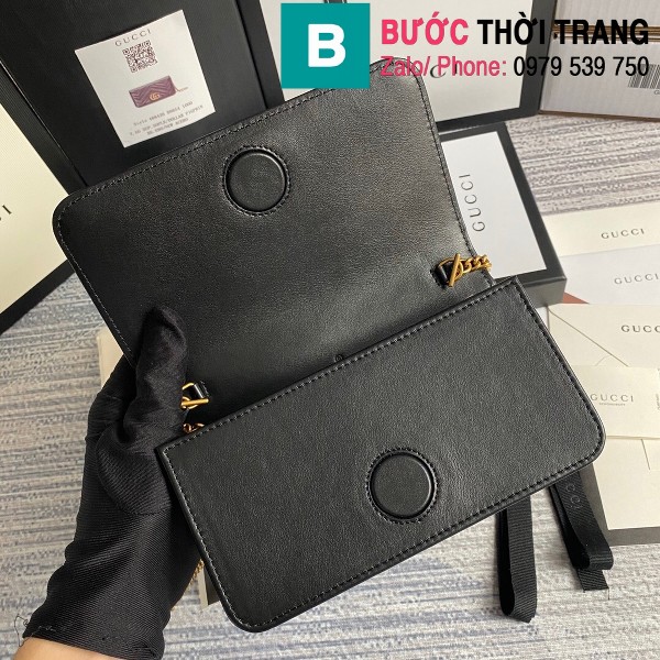 Túi xách Gucci Marmont mini bag siêu cấp màu đen size 18 cm - 488426