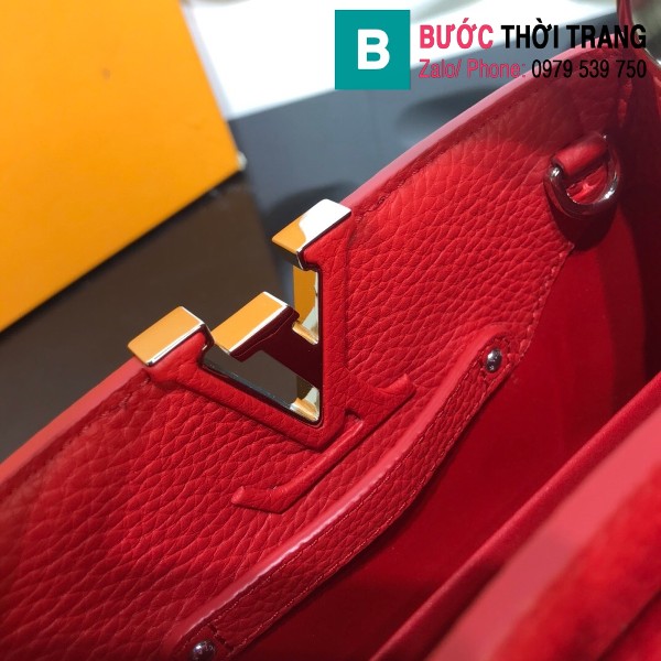 Túi xách Louis Vuitton Capucines Taurillon siêu cấp màu đỏ size 21 cm - M56755