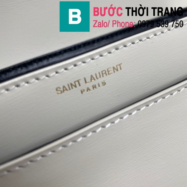 Túi xách YSL Solferino Box siêu cấp màu trắng da bê màu trắng size 23cm - 634305
