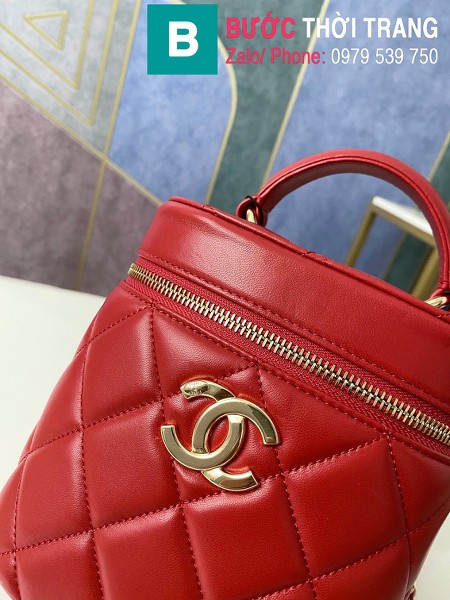 Túi xách Chanel Vantity Case siêu cấp da lambkin màu đỏ size 24 cm - 1626 