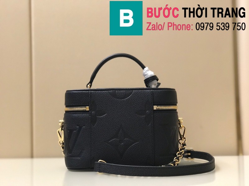 Túi xách Louis Vuitton Vanity Bag PM siêu cấp da bò màu đen size 19cm - M45608