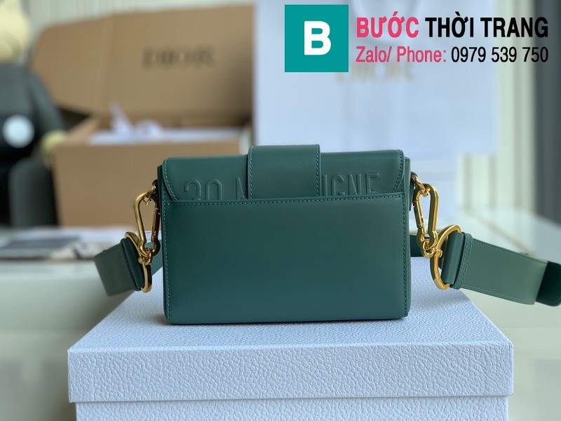 Túi xách Dior Mini Box 30 Montaige siêu cấp da bê màu xanh size 17.5cm