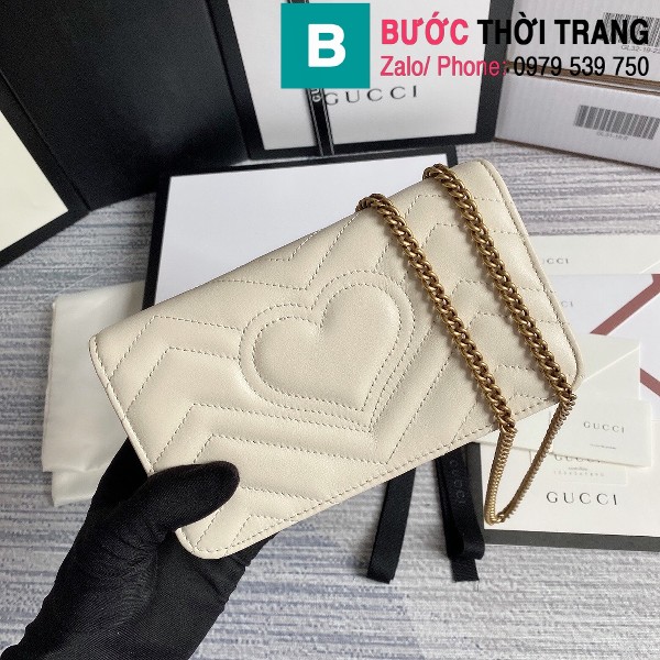 Túi xách Gucci Marmont mini bag siêu cấp màu trắng size 18 cm - 488426
