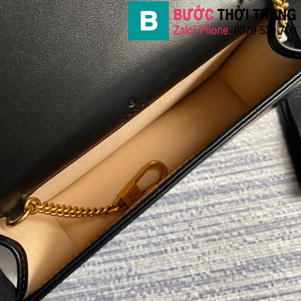 Túi xách Gucci Marmont mini bag siêu cấp màu đen size 18 cm - 488426