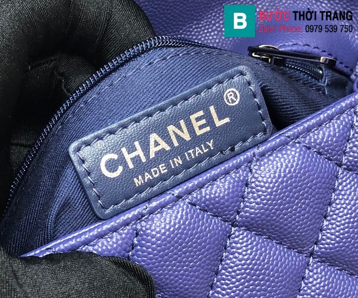 Túi xách Chanel Cocohandle Flap bag siêu cấp da bê màu xanh bích size 23cm - 92990 