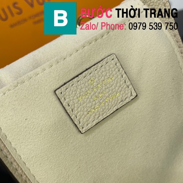 Túi xách LV Louis Vuitton Petit sac plat siêu cấp monogram màu trắng ngà size 14cm - M80449
