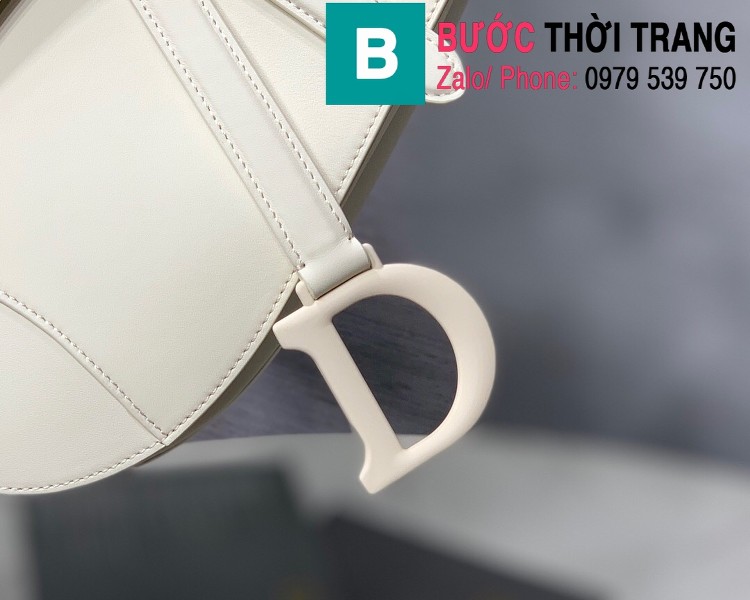  Túi xách Dior Saddle Bag siêu cấp chất liệu da bê màu trắng size 25.5cm