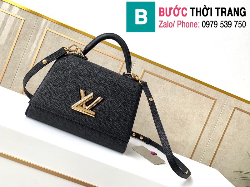 Túi LV Louis Vuitton Twist One Handle siêu cấp da Taurillon màu đen size 25cm - M57093