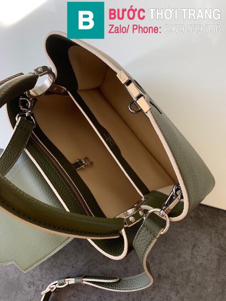 Túi xách LV Louis Vuitton Capucines Bag siêu cấp da bê màu rêu size 31cm - M92800 